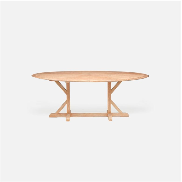 Oval cerused oak dining on sale table